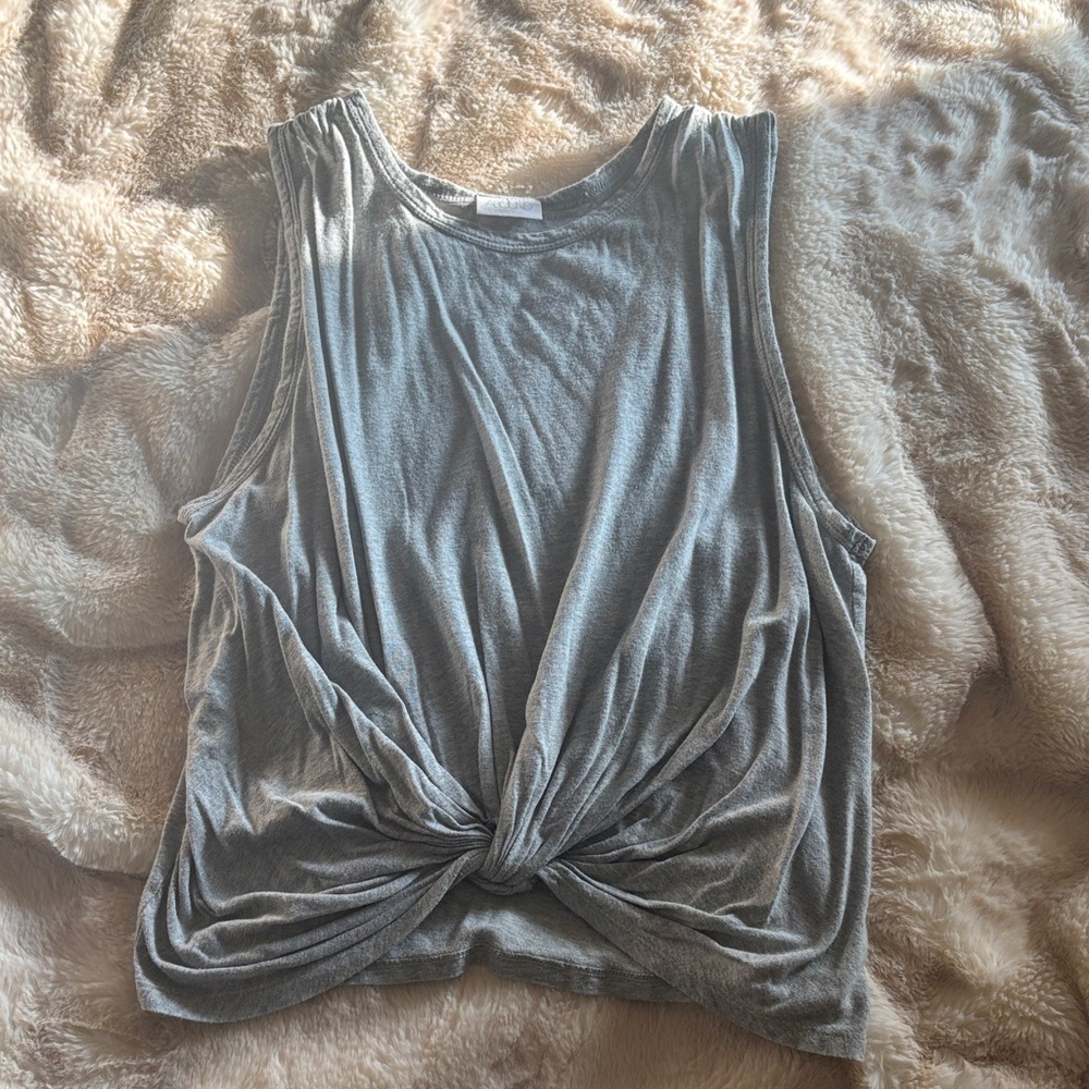 Abound Gray Twist Front Tank Top